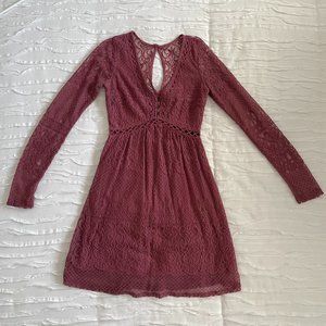 Hollister Lace Long Sleeve Mini Dress